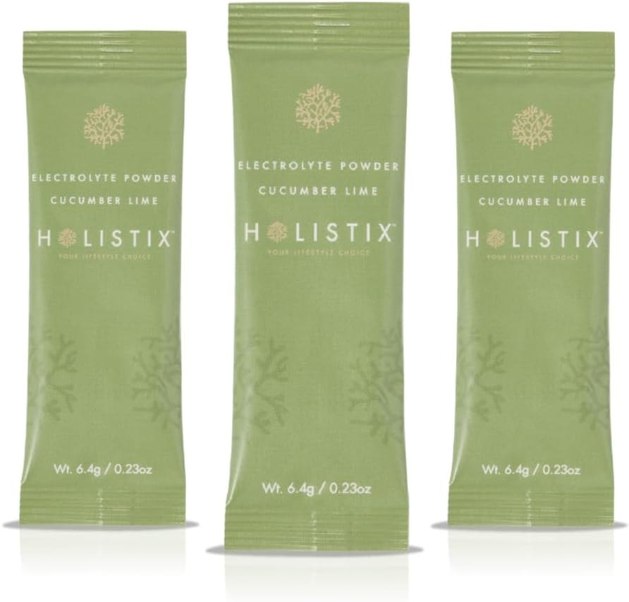 Holistix Electrolyte Powder: Zero Sugar Hydration | Enhanced with Icelandic Marine Algae | Natural Flavors | Keto & Paleo Friendly | 12 Stick Packs(Cucumber-Lime)