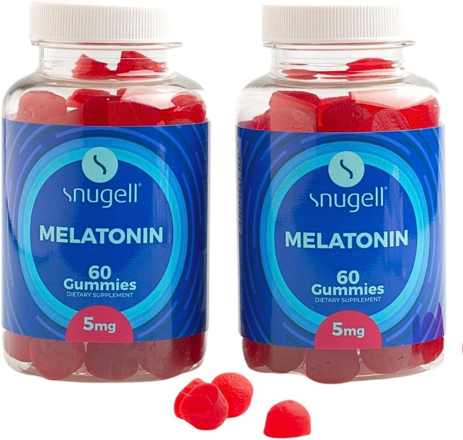 Snugell Melatonin Gummies 5 mg – 60-Count Dietary Supplement – Berry Blend Flavor for Natural Restful Sleep Support – Vegan, Non-Habit Forming, Non-GMO, Pectin-Based, Gluten-Free – Made in the USA (2)