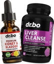 Kidney Support Supplement Bladder Health & Liver Cleanse Detox - Organic Kidney Bladder Supplements Drops & Liver Detox Cleanse Capsules Supplement - Renal Urinary Tract Herbal