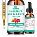 Myo Inositol & D-Chiro Inositol Supplement Liquid for Women- Ideal 40:1 Ratio Inositol Drops with MTHF Folate, Magnesium, Vitamin D, Supports Hormone Balance, Regular Cycles & Ovarian Health丨Vegan