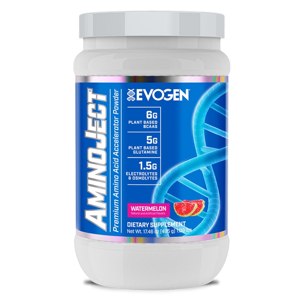 Evogen AminoJect - Premium BCAA Powder & EAA Recovery Formula with Electrolytes | Amino Acids Supplement for Muscle Growth, Hydration, & Recovery | Watermelon | 30 Servings