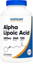 Nutricost Alpha Lipoic Acid 600 mg Per Serving, 240 Capsules, Pack of 1