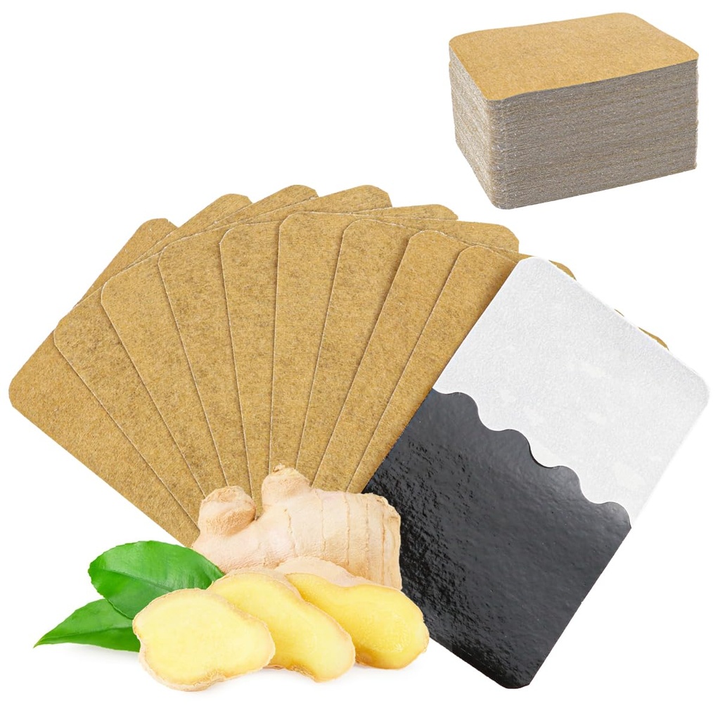 100 Packs Ginger Pad,Herbal Ginger Patches,Traditional Medicine Herbal Paste for Body