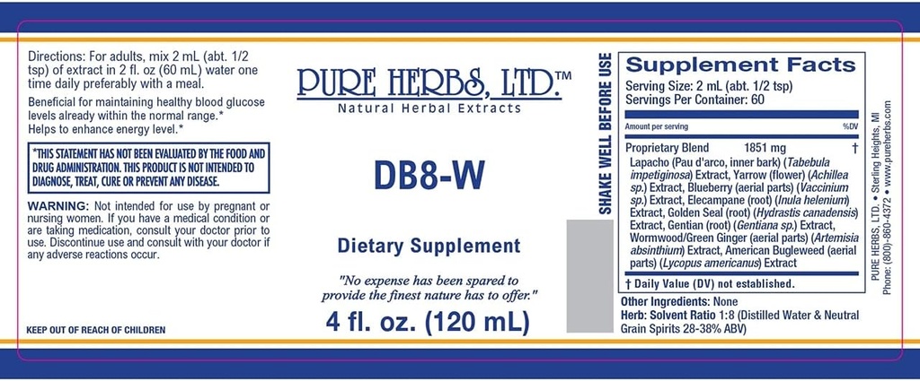 Pure Herbs, Ltd. DB8-W (4 oz.)