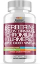 Stamiron Berberine Complex with Ceylon Cinnamon, Chromium, Turmeric, Apple Cider Vinegar, 90 Capsules