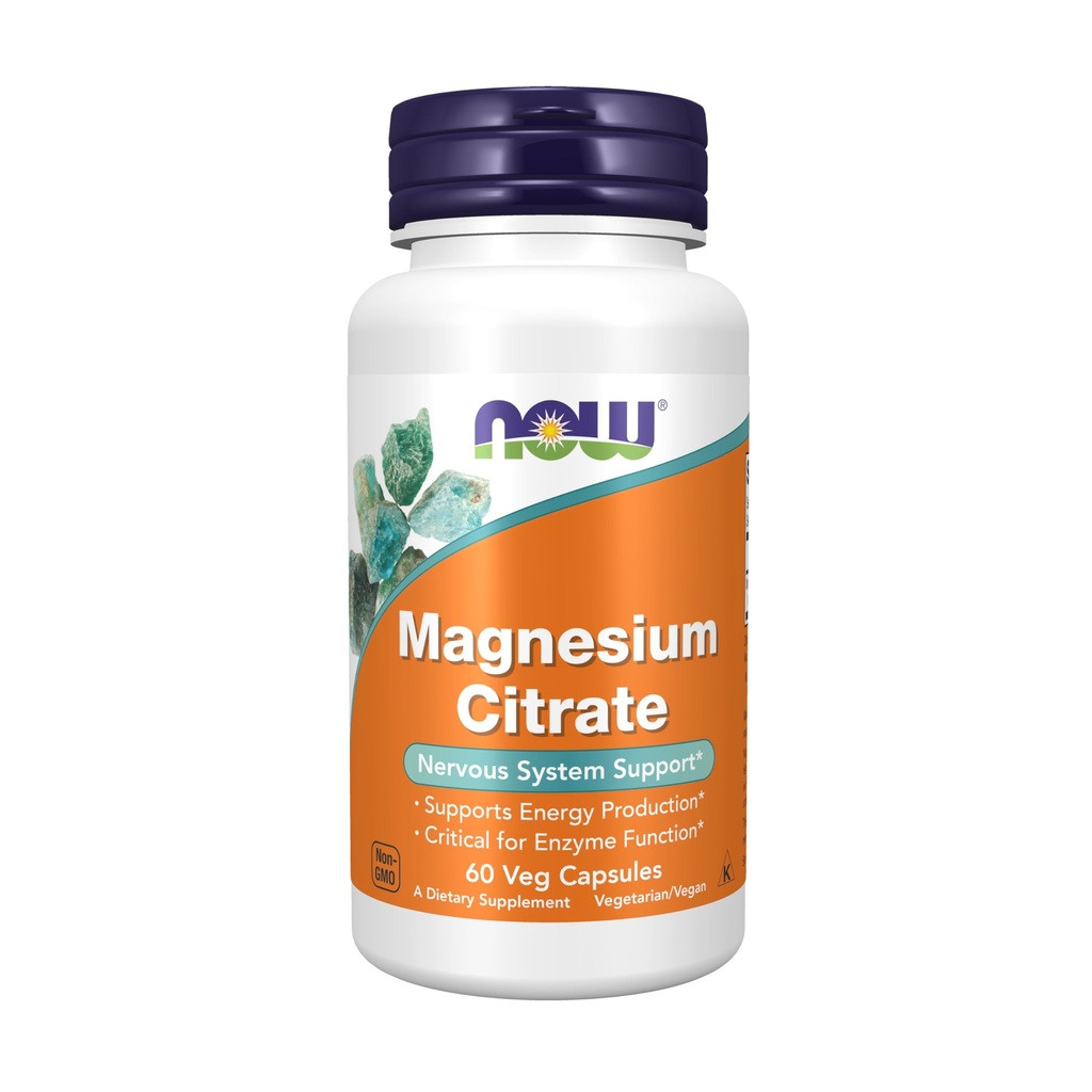 Now Supplements, Magnesium Citrate, Enzyme Function*, Nervous System Support*, 60 Veg Capsules