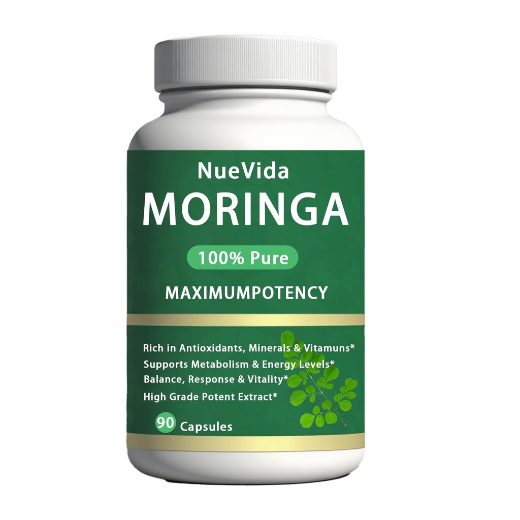 Cortivia Pure Moringa Capsules | NueVida Organic Miringa Leaf Powder | Joint Support Supplement for Healthy Joints | Boosts Energy & Immunity | Non-GMO, Vegan, 90 Capsules