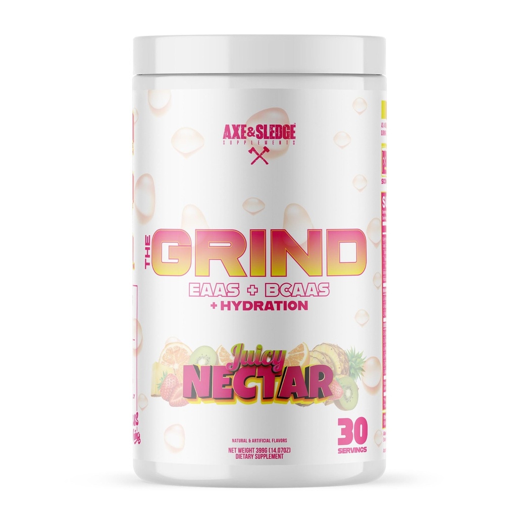 Axe & Sledge The Grind Essential Amino Acids |EAA & BCAA Powder |Muscle Recovery & Electrolytes for Hydration | Stimulant-Free, Vegan | 30 Servings, Juicy Nectar