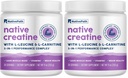NativePath Creatine Monohydrate Powder with L-Leucine & L-Carnitine - Muscle Building Supplement for Men & Women - 30 Servings (Pack of 2)