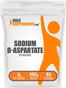 BulkSupplements.com Sodium D-Aspartate Powder - Sodium Supplements, Sodium Aspartate Powder - Electrolytes Supplement, Gluten Free, 3g per Serving, 250g (8.8 oz) (Pack of 1)