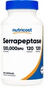 Nutricost Serrapeptase 120,000 SPU, 120 Capsules - Gluten Free, Non-GMO, and Vegetarian Friendly