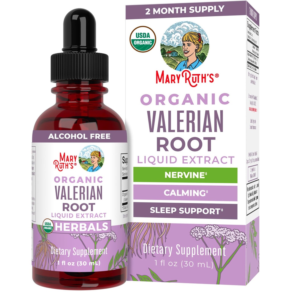 MARYRUTH'S Organics Valerian Root Liquid Drops | 2 Month Supply | Sugar Free | USDA Organic Valerian Root Drops | Support Sleep | Calm and Stress Relief | Vegan | Non-GMO | Gluten Free | 60 Servings