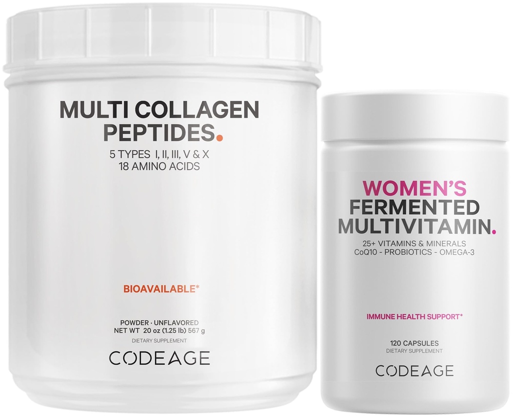 Codeage - Multi Collagen Protein + Women’s Daily Multivitamin Bundle