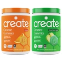 Create Creatine Monohydrate Gummies - Citrus Rush Duo - Sour Apple & Orange - Creatine Gummies for Women & Men, NSF Certified, 3rd Party Tested, Anti-Melting Formula, 180 Count (2-Pack)