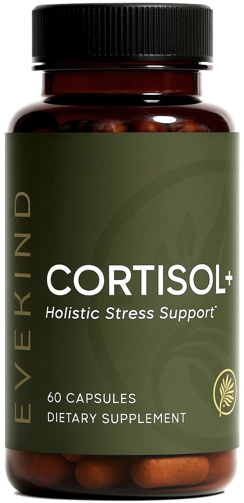 EVEKIND Cortisol Supplement for Women | Stress Support for Mood, Energy & Hormone Balance | Calm, Focus & Daily Reset | Adaptogen Blend with KSM-66® Ashwagandha, Rhodiola, L-Theanine | 60 Capsules