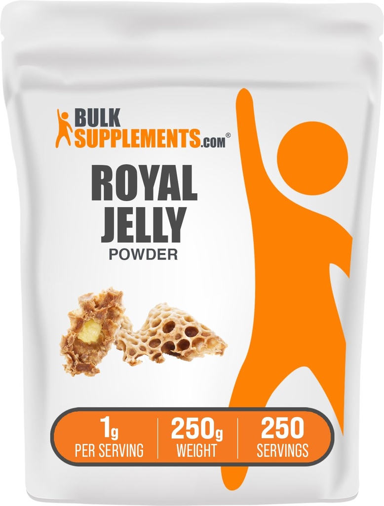 BulkSupplements.com Royal Jelly Powder - Royal Jelly Supplement, for Immune Support - Gluten Free, 1g per Serving, 250g (8.8 oz) (Pack of 1)