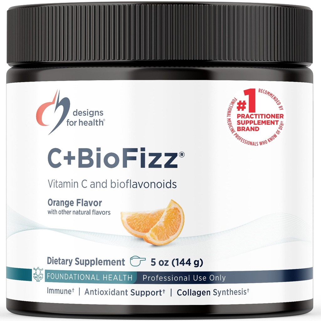 Designs for Health C+BioFizz Fizzy Vitamin C Drink Powder High Potency Powder with Bioflavonoids - Immune + Antioxidant Support - Vegan (36 Servings / 144g)