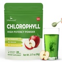 Chlorophyll Powder, 120mg Clorofila for Drinking – Supports Alkalization, Gut Health & Clean Energy – 30 Servings (Crisp Apple)