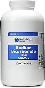 Reliable-1 Laboratories Sodium Bicarbonate Antacid Tablets Acid Reducer for Indigestion & Heartburn Relief | Bulk Antacids – 1000 Count Bottle