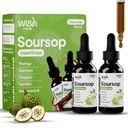 Soursop Bitters Liquid Organic 10 in 1 Soursop Moringa Oregano Turmeric Black Seed Oil Drops Seamoss Ashwagandha Chlorophyll 2 Pack Soursop Liquid Drops Immune Support Detox Supplement