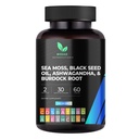 Mishas Nutraceuticals Sea Moss Blend with Black Seed Oil, Ashwagandha, Turmeric, Bladderwrack, Burdock Root, Vitamin C & D3, Elderberry, Manuka, Dandelion, Yellow Dock, Iodine, Chlorophyll & ACV