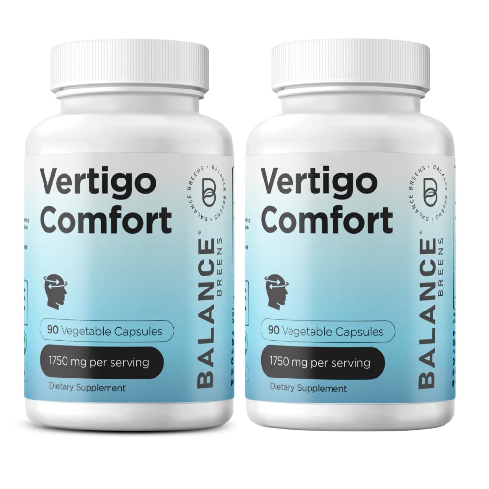 Vertigo Relief Supplement 1750mg, 90 Capsules - Natural Support for Motion Sickness, Dizziness, Tinnitus, Migraines, Inner Ear Balance