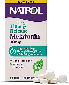 Natrol Advanced Sleep Melatonin 10mg, Dietary Supplement for Restful Sleep, Time Release Melatonin Tablets, 100 Time-Release Tablets, 100 Day Supply 