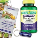 Spring Valley Extra Strength Melatonin Tablets with Lemon Balm Dietary Supplement for Sleep & Immune System Support 10 mg 120 Ct Plus Vitamin Vitality & Pill Container (3 Items)!
