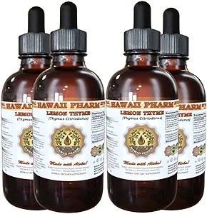 Lemon Thyme Liquid Extract, Lemon Thyme (Thymus Citriodorus) Dried Leaf Tincture Supplement 4x4 oz