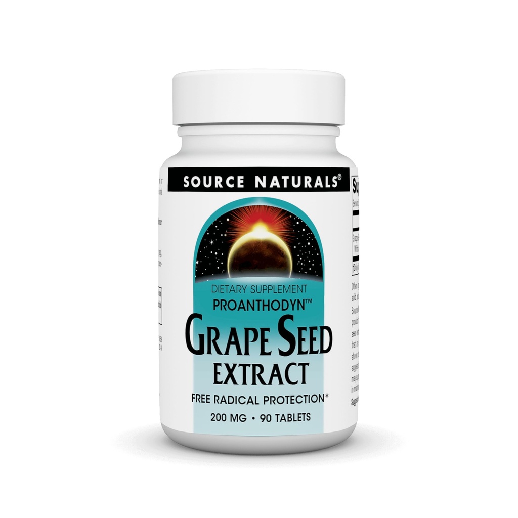 Source Naturals Grape Seed Extract, Proanthodyn, Antioxidant Protection & Supports Healthy Aging Brain* - 200 mg - 90 Tablets