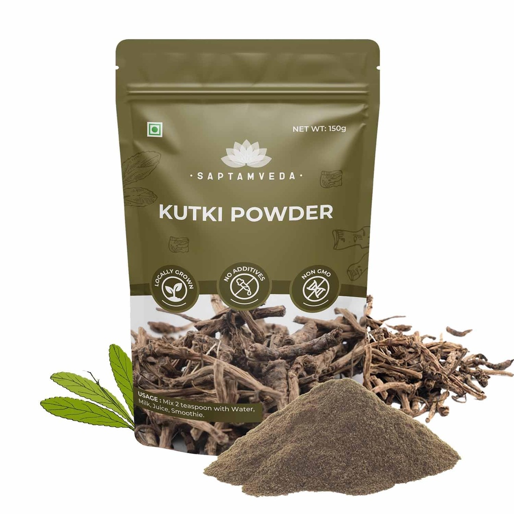 SAPTAMVEDA Premium Kutki Powder, 150 Gm - Liver Support & Detox (Pack of 1)