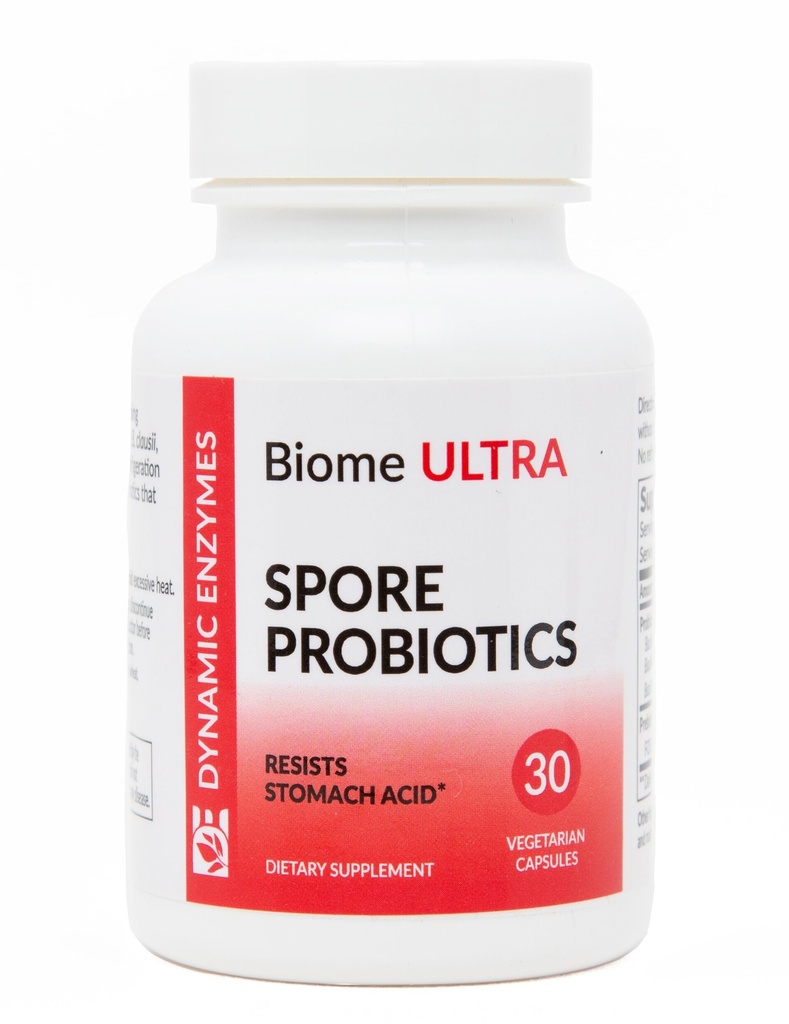 Biome Ultra Spore Probiotic + Prebiotic FOS (ProbioSEB CSC3) – 5 Billion CFU Per Capsule – Bacillus Coagulans, Subtilis & Clausii – Shelf-Stable Daily Probiotic for Gut & Microbiome Support – 30 Caps