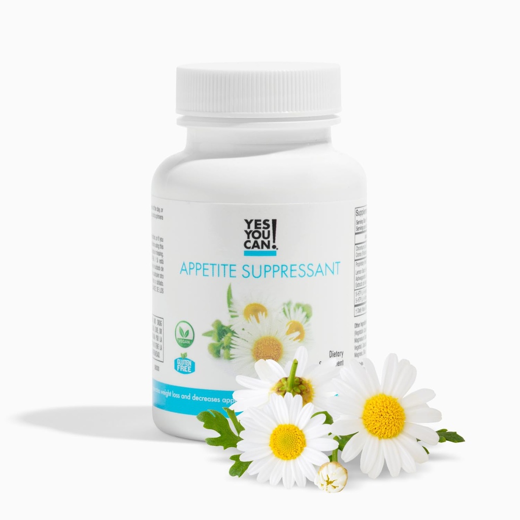 Yes You Can! Appetite Support for Body Weight Management - Healthy Relationship with Food - Includes Natural Ingredients: 5-HTP, Lemon Balm, Chamomile Extract - 30 Capsules, 1 Pack