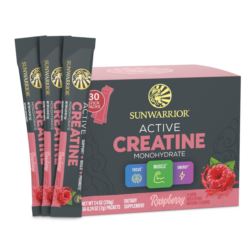 Creatine Monohydrate Powder Micronized PreWorkout Recovery Supplement | Support Muscle Building Strength Training Cognition | Vegan & Keto Friendly Easily Mixes Pop Box 30 Servings, Raspberry Flavored