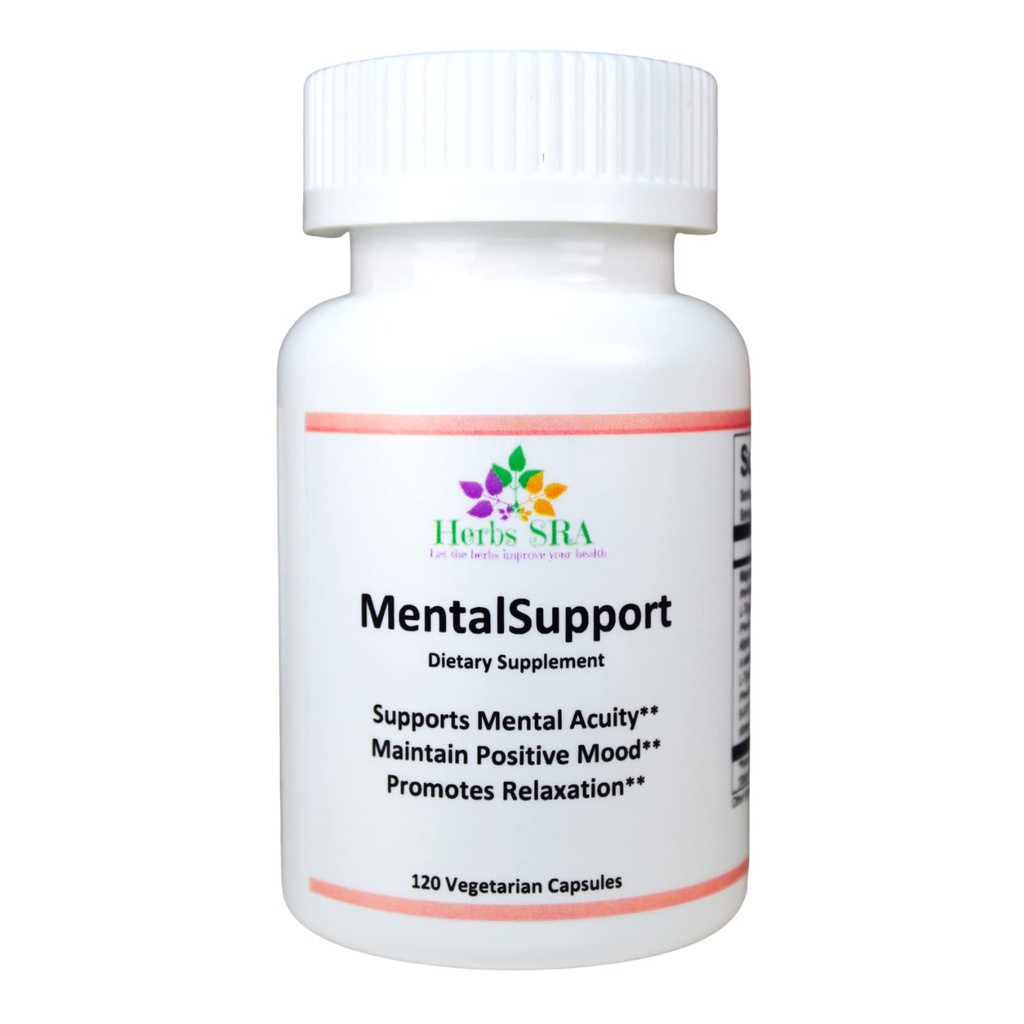 Mental Support Supplement with Magnesium L-Threonate, Alpha GPC, L-Tyrosine, L-Tryptophan & 5-HTP – Supports Mental Acuity, Mood & Relaxation – 120 Vegetarian Capsules