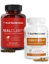 Real Mushrooms RealClarity (60ct) and Cordyceps (120ct) Capsules Bundle - Mushroom Supplement for Mental Clarity, Focus, Energy & Vitality - Vegan, Non-GMO, Verified Levels of Beta-Glucans