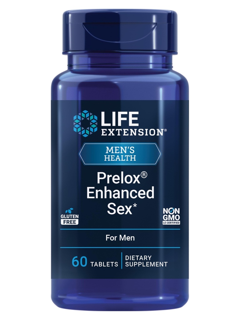 Life Extension Prelox Enhanced Sex – French Maritime Pine Bark Extract, L-Arginine – Male Sexual Health, Promotes Male Blood Flow – Gluten-Free, Non-GMO – 60 Tablets