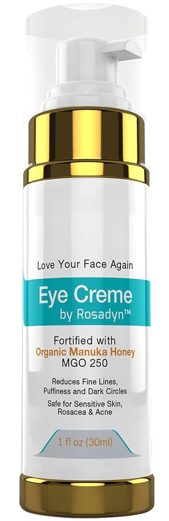 Eye Cream w/Manuka Honey MGO250 Reduces Puffiness, Fine Lines and Dark Circles | Hydrating and Healing