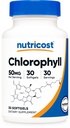 Nutricost Chlorophyll (50mg) 30 Softgels - Gluten-Free