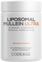 Codeage Liposomal Mullein Ultra Supplement - Mullein 10:1 Extract, Elderberry, Bee Propolis, Echinacea, Ginger Root, Andrographis, Kudzu, Vitamins, Elecampane, Eleuthero, Isatis, Non-GMO - 90 Capsules