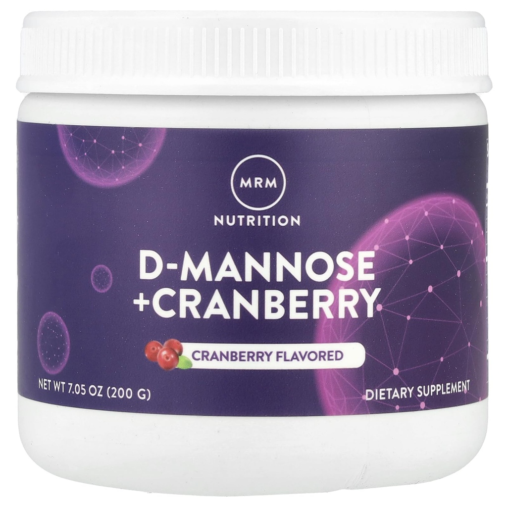 MRM Nutrition D-Mannose + Cranberry Powder - Low-Sugar - 40 Servings | Urinary Tract & Bladder Health Support for Women and Men, Gluten-Free, Vegan Supplement, Cranberry Flavored