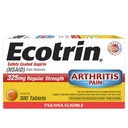 Ecotrin Regular Strength Aspirin, Arthritis Pain Relief, 325mg Regular Strength, 300 Safety Coated Tablets