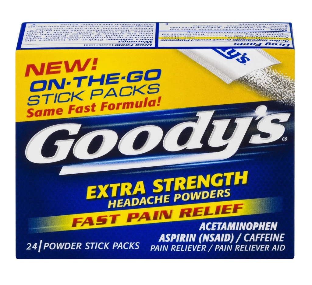 Goody's Extra Strength Powders | Fast Pain Relief | Aspirin & Caffeine | 24 Count