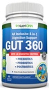 4-in-1 Probiotics, Prebiotics & Postbiotics with 18 Digestive Enzymes for Women & Men - Complete Gut & Digestive Support Supplement - Bloating Relief and Enzymes for Digestion - Non GMO - Vegan