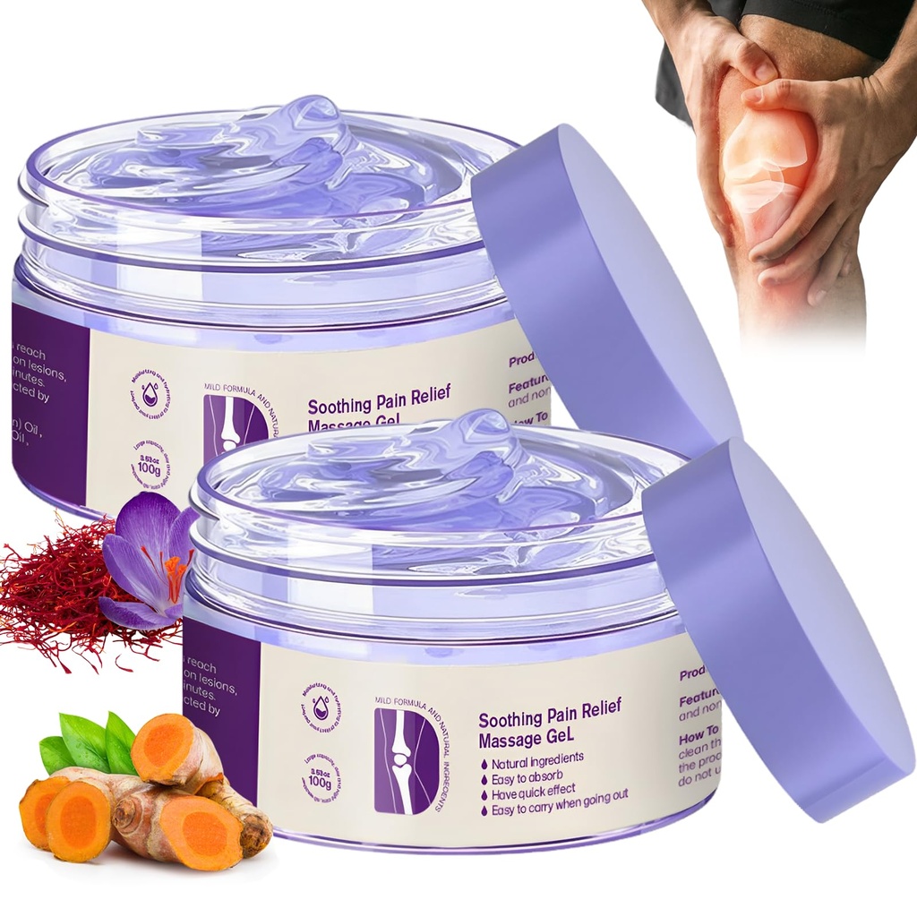 2PCS Joint Pain Relief Purple Gel Soothing Massage Cream,Joint Purple Gel Soothes Knees Lumbar Neck Hands and Feet Jointgel Activities Throughout The Body