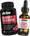 Kidney Cleanse Detox Support Supplement & Bladder Health Drops - Organic Kidney Bladder Supplements Drops & Pills Juniper Berry Cleavers Dandelion Cranberry - Kidneys Renal & Urinary Tract Supplements