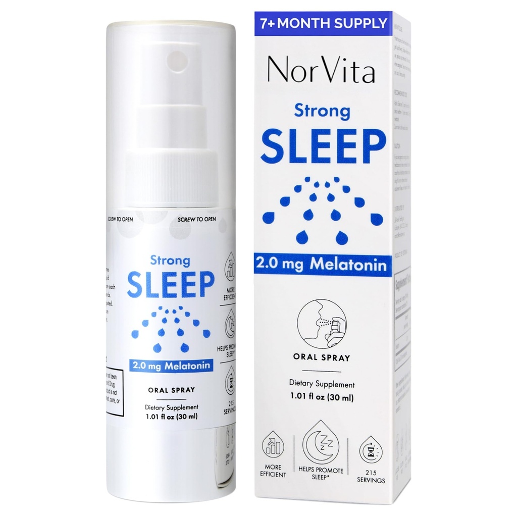 Melatonin Sleep Spray 2 mg (215 Servings) - Liquid Melatonin Spray for Sleep, Fast-Acting Sublingual Formula, Supports Healthy Sleep - Vegan, GMO-Free