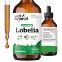 Wild & Organic Lobelia Tincture - Lung Detox and Cleanse - Liquid Lobelia Herb Supplement - Vegan, Sugar & Alcohol-Free Leaf Extract Drops - 4 fl oz