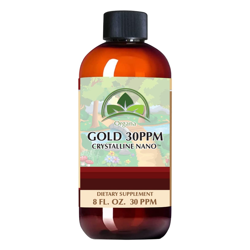 Organa Pure Crystalline Liquid Gold Supplement - 30 PPM - Colloidal Minerals 8 Ounce