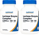 Nutricost Lactase Enzyme Complex 3,000 FCC ALU, 120 Veggie Capsules - Non-GMO, Gluten Free, 120 Servings (2 Bottles)